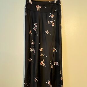 NWOT Free People Floral Black Maxi Skirt